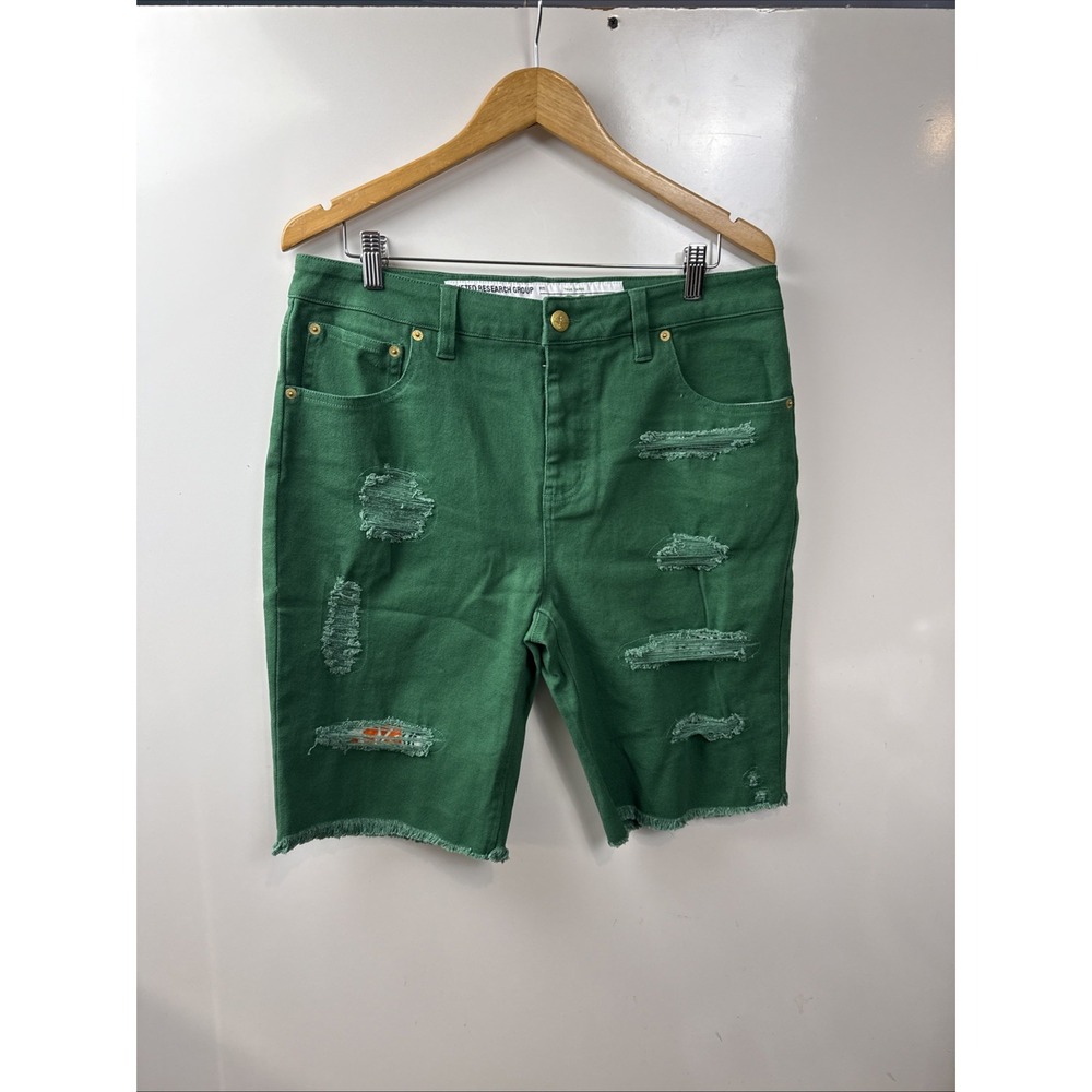 Lifted Research Group Men's Ripper Denim Shorts Green 32 True Taper